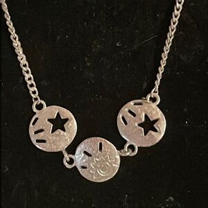 16.5” stainless steel necklace with 3 round medallion pendants